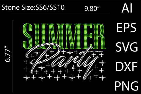 A Sparkling Summer Party Rhinestone Template for Graphics & T-Shirt Designs