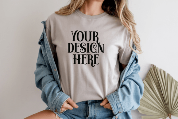 Ash Gildan 5000 Ash Tshirt Mockup for Graphics and Product Mockups