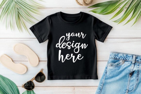Beach Kids T-shirt Mockup: A Vibrant Graphics Tool for Local Brands