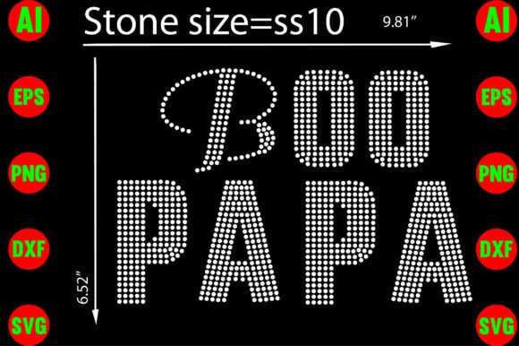 Boo Papa Rhinestone Templates for Crafters & T-Shirt Graphics