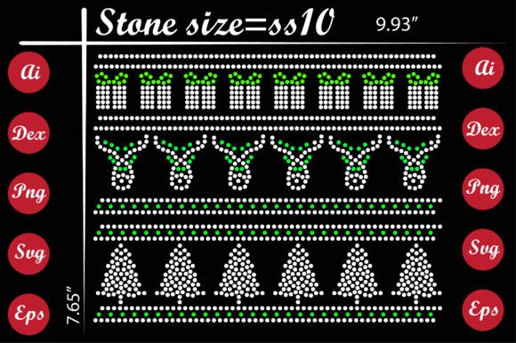 Christmas Rhinestone Templates for T-Shirt Designs and Graphics