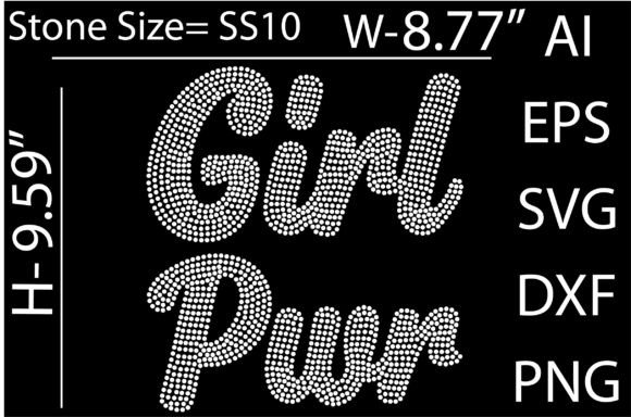 Girl Pwr Rhinestone Templates for T-Shirt Designs