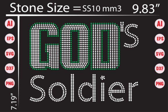 God’s Soldier Rhinestone Templates for Bold Graphics