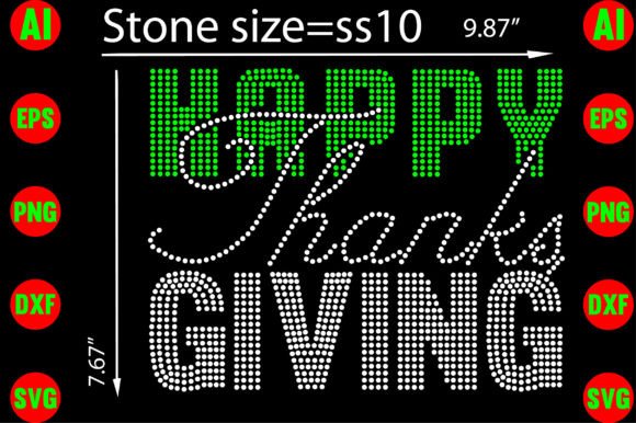 Happy Thanksgiving Rhinestone Templates for T-Shirt Graphics