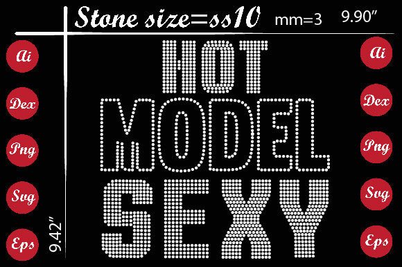 Hot Model Sexy Rhinestone Templates for T-Shirt Designs and Graphics