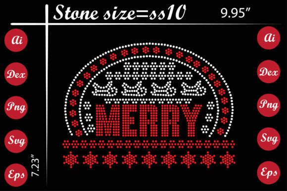 Merry Rhinestone Templates Design for T-Shirt Graphics