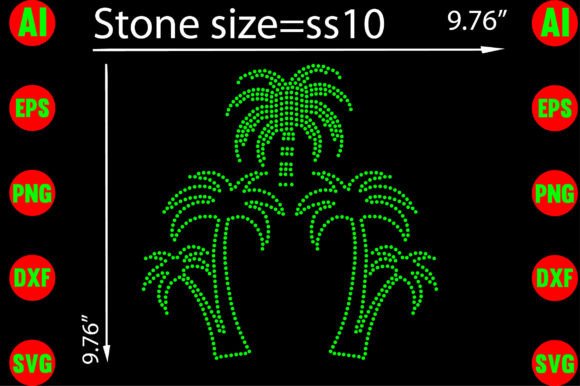Palm Tree Rhinestone Designs for Graphics & T-Shirt Creators