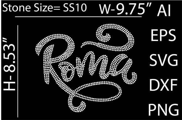 Printable Roma Rhinestone Templates for T-Shirt Designs