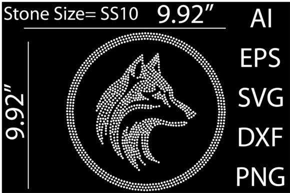 Printable Wolf Rhinestone Templates for Graphic T-Shirt Designs