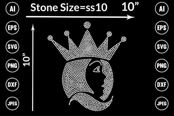 Queen Rhinestone Templates: Bold Graphics for T-Shirt Designs