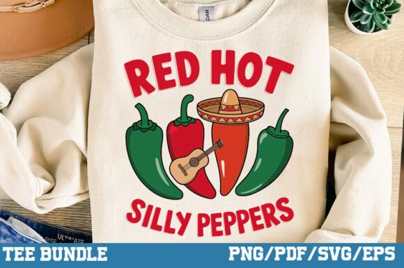 Red Hot Silly Peppers: A Vibrant T-Shirt Design for Crafters