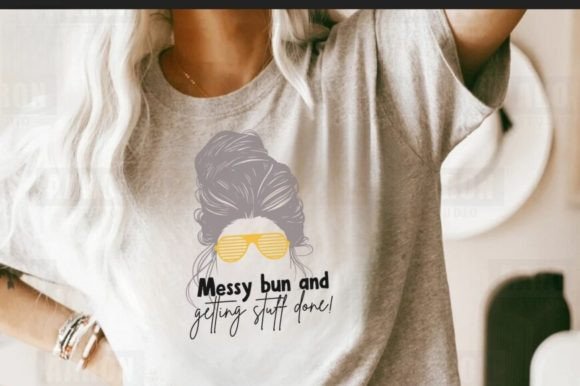 Sassy Messy Bun Girl Boss T-Shirt Design for Graphics