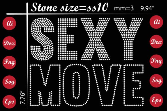 Sexy Move Rhinestone Templates for T-Shirt Designs