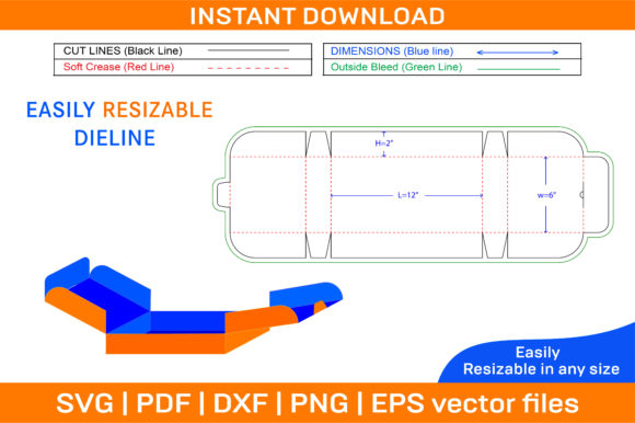 T-shirt Packaging Box Dieline Template for Graphics