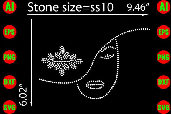 Women Face Rhinestone Templates for T-Shirt Graphics